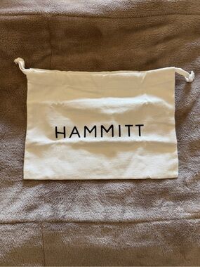 Hammitt White Canvas Drawstring Bag with Black Logo